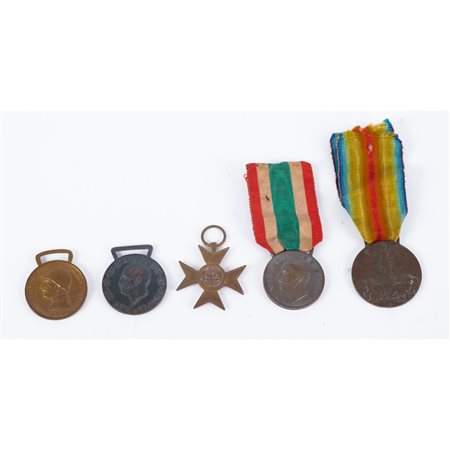 CINQUE MEDAGLIE COMMEMORATIVE E AL MERITO
