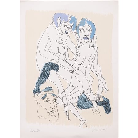 MINO MACCARI, Figure, Litografia a colori