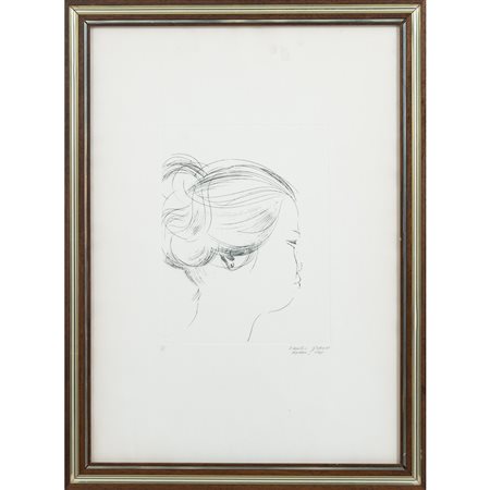 EMILIO GRECO, Figura di profilo, Incisione