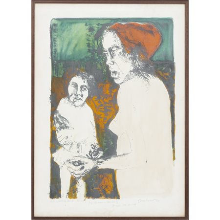 PIPPO GAMBINO, Litografia a colori ritoccata a mano