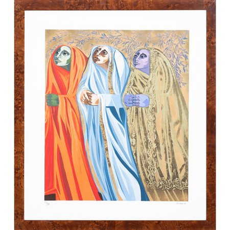 SAVERIO TERRUSO, Processione, Litografia a colori