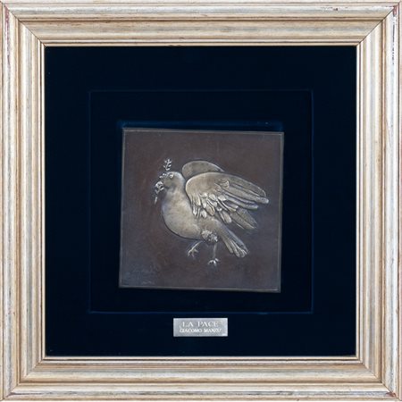 GIACOMO MANZÙ, Bassorilievo opera multipla in argento 800