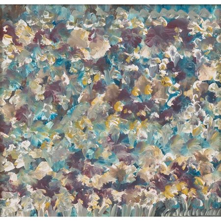 FRANCESCO GIOMBARRESI, Campo di fiori, Olio su cartoncino