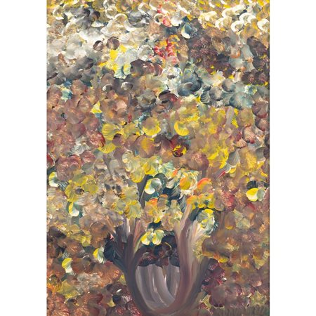 FRANCESCO GIOMBARRESI, Albero, Olio su cartoncino