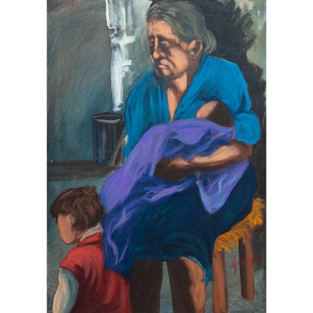 GIUSEPPE UZZACO, Nipoteria, Olio su tela