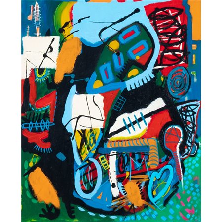 DOMENICO VIGNALI, Figura astratta, Olio su tela