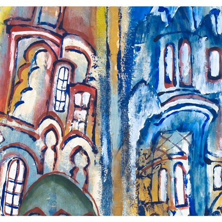 PITTORE DEL XX SECOLO, Olio su tela applicata su tavoletta