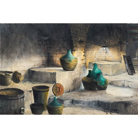 LUIGI COLETTA, Piccolo grottino, Olio su tela