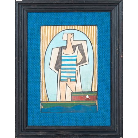 ANONIMO FUTURISTA DEL XX SECOLO, Marinaio, Tempera su carta