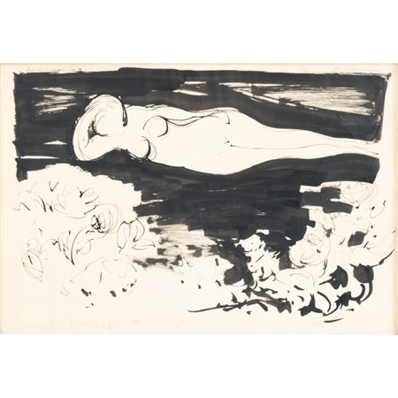 SILVIO ZANELLA, Studio di nudo, China su carta