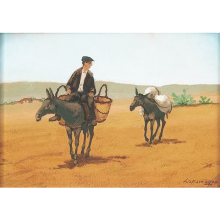 SALVATORE CARAMAGNO, Olio su cartoncino