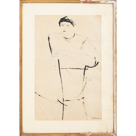 PIPPO BONANNO, Figura, China su carta