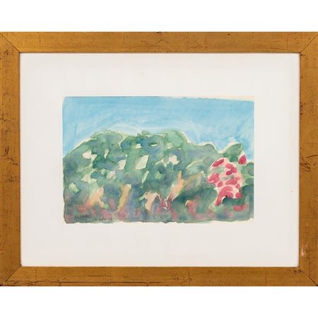 SANTI ALLERUZZO, Arbusto, Acquarello su carta