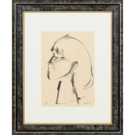 MARIO PECORAINO, Profilo, Carboncino su carta