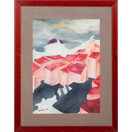 GIUSEPPE MARTINEZ, Tetti, Olio su tela