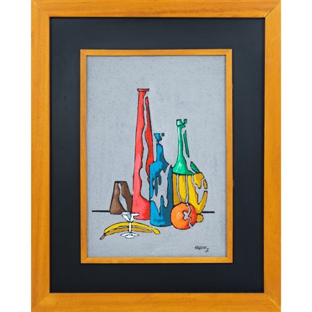 SALVATORE SPALLONE, Natura morta, Olio su cartone