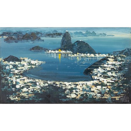 PABLO MATANIA, Baia di Rio, Olio su tela