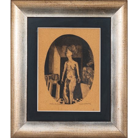 PIPPO GAMBINO, Litografia su carta sughero