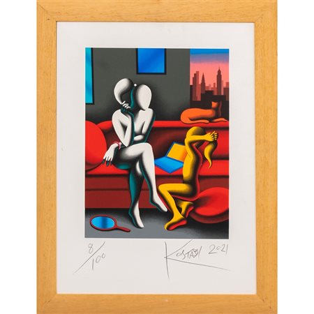 MARK KOSTABI, Serigrafia intelaiata a colori