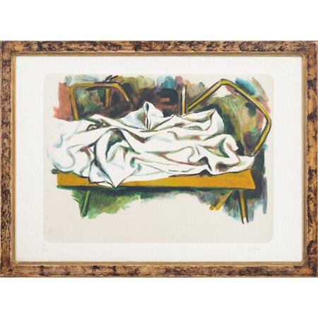 RENATO GUTTUSO, Senza titolo, Incisione a colori