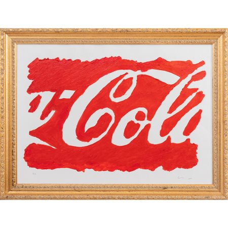 MARIO SCHIFANO, Coca Cola, Serigrafia materica su smalto