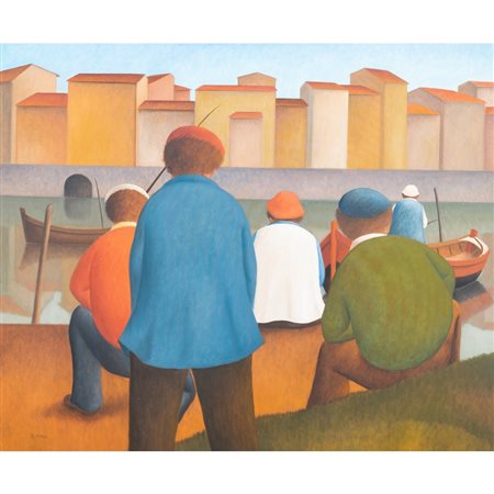 ROBERTO MASI, Figure di spalle, Olio su tela