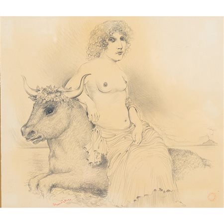 BRUNO CARUSO, Il ratto d'Europa, Matita su carta