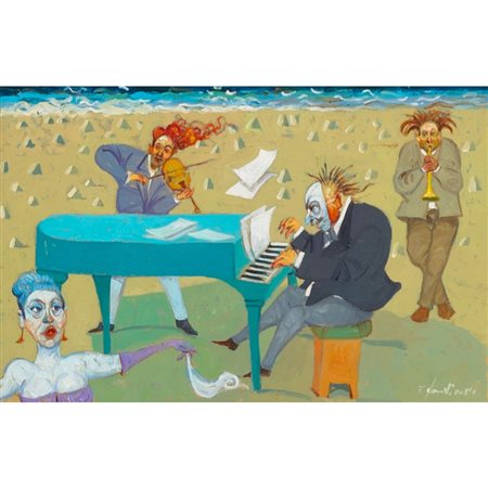 ROBERTO FONTIROSSI, Il concertino, Olio su tela
