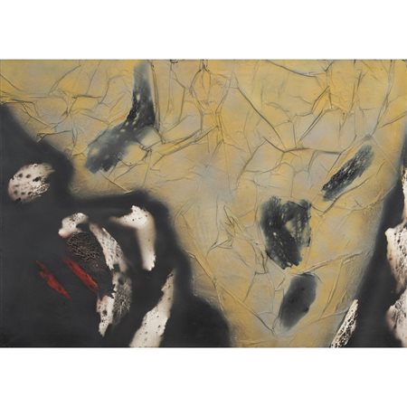 PUPINO SAMONÀ, Senza titolo, Olio e carta su tela