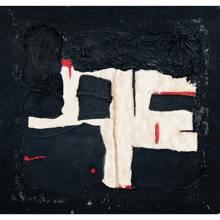 TURI SIMETI, Olio e collage di stoffe su tela