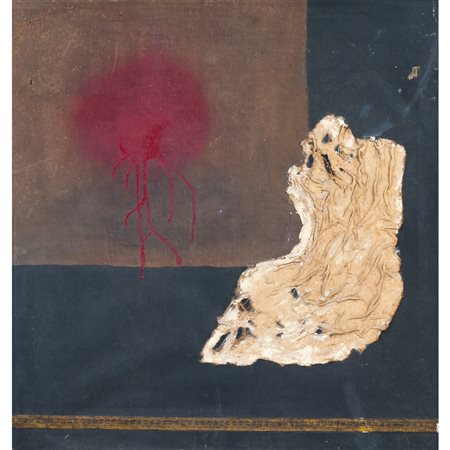 TURI SIMETI, Olio e collage su tela