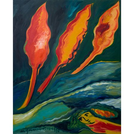 MIMMO GERMANA', Senza titolo, Olio su tela