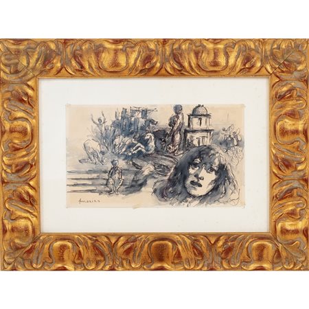 FRANCESCO MARINO, China acquarellata su carta