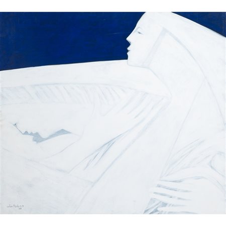 NINO PEDONE, Amanti, Olio su tela