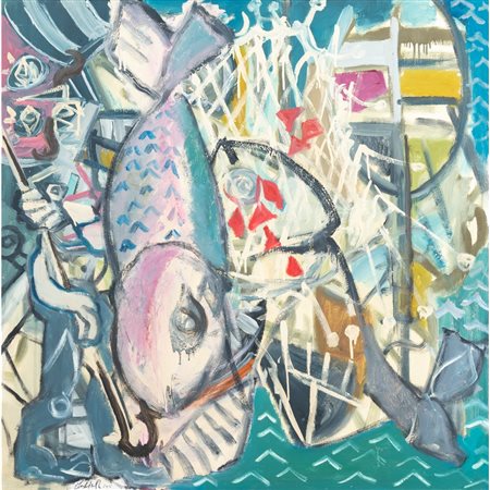 BALDO INDELICATO, La mattanza, Olio su tela