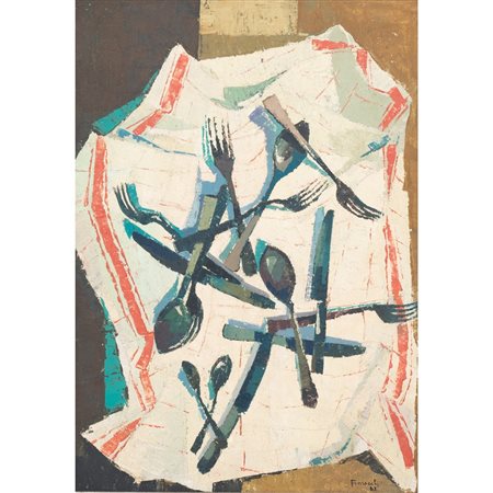 PAOLO FROSECCHI, Posate, Olio su tela