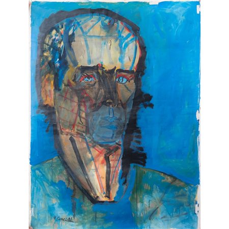 PINO CONCIALDI, Volto d'uomo, Acrilico su carta