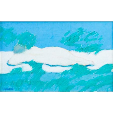 SANTI ALLERUZZO, Nudo sdraiato, Olio su masonite