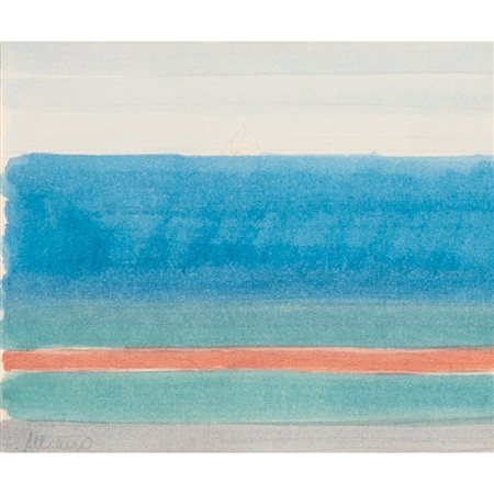 SANTI ALLERUZZO, Paesaggio, Tecnica mista su carta