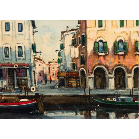 PAOLO SEBASTIANI, Fondi di Venezia, Olio su tela