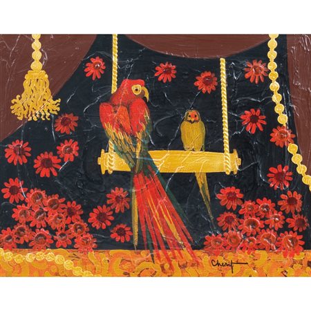 MERZOUGUI CHÉRIF, L'intruso, Olio su tavola