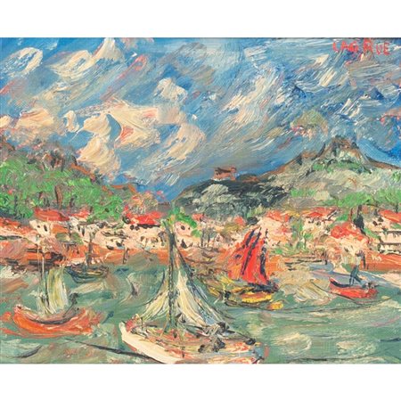 JEAN PIERRE LAGRUE, Paesaggio, Olio su tela