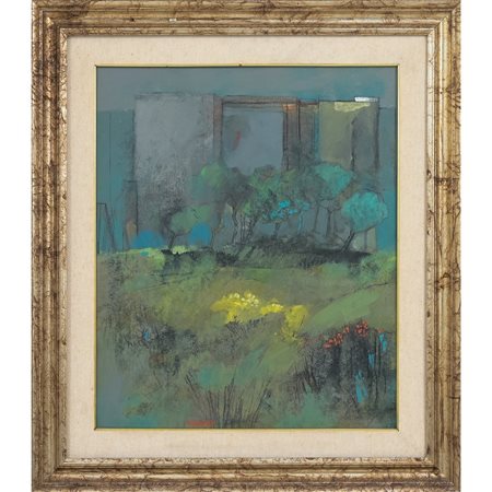 AURELIO CARUSO, Paesaggio, Olio su tela