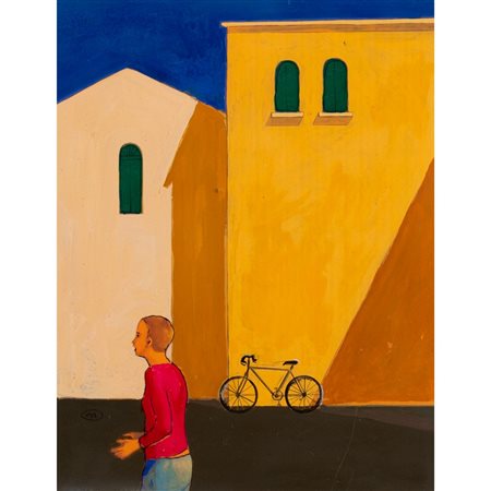 FEMINA, La bicicletta, Olio su mdf