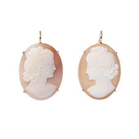 ORECCHINI in oro giallo 18 KT con cammei