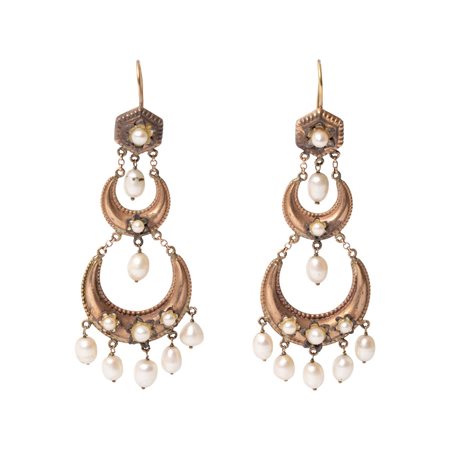 ORECCHINI in oro giallo 9 KT con perle di fiume