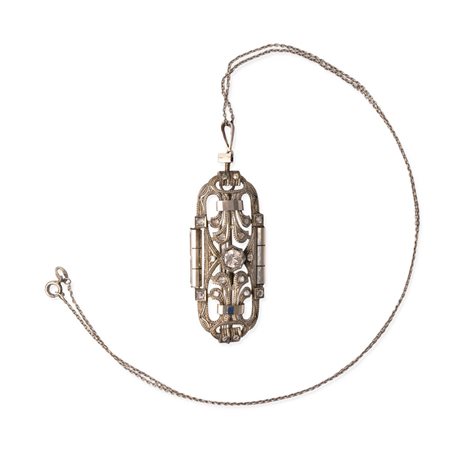 SPILLA/PENDENTE in oro bianco 18 KT con diamanti