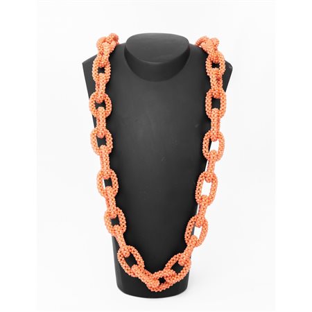 COLLANA in corallo tessito