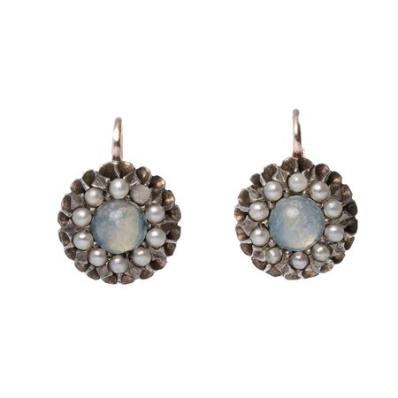 ORECCHINI in oro 9 KT e argento con pietre semipreziose