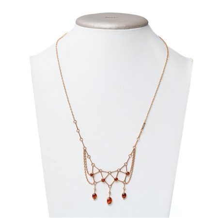 COLLANA in oro giallo 9 KT con quarzi Madera e microperline